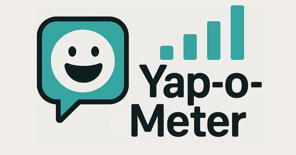 Yap-o-Meter project banner from the live voice monitor.